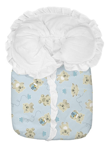 Porta Bebê Saco De Dormir Estampado Menino Menina - Bambi Urso Mel