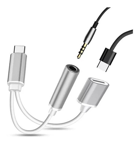 Adaptador Usb-c A Plug Jack 3.5mm + Cargador Usbc Tipo C