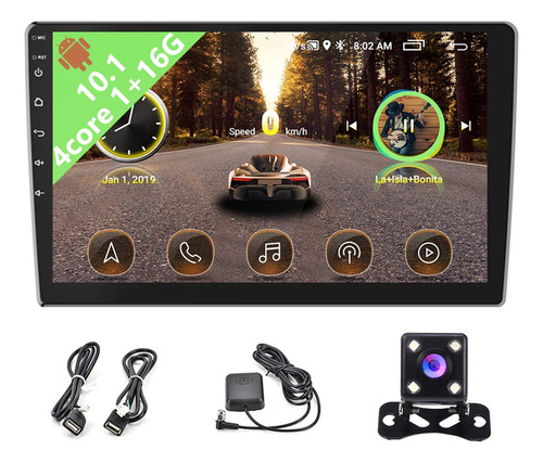 Android 10.1 Doble Din 10 Pulgadas Audio Estreo Hd 1080p Pan
