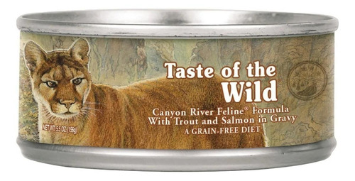 Alimento Taste of the Wild Canyon River Feline para gato sabor trucha y salmón ahumado en lata de 156g