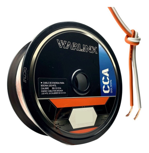 Cable Bocina Cca 100 Mts Waraudio Wsw18100ow Calibre 18 Awg