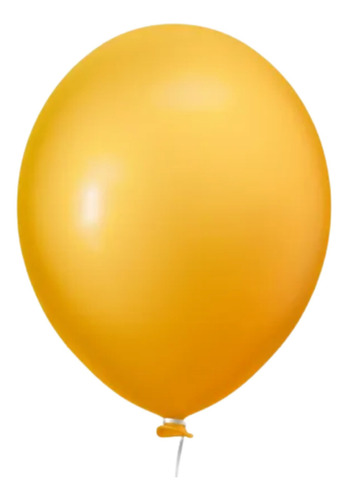 Balão Bexiga Redondo Tamanho 16 Polegadas 10 Uni Happy Day Cor Amarelo Ocre Liso