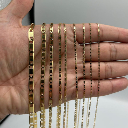 Corrente Cordão Piastrine 50cm 2.75 Gramas Ouro 18k Feminina Cor Amarelo