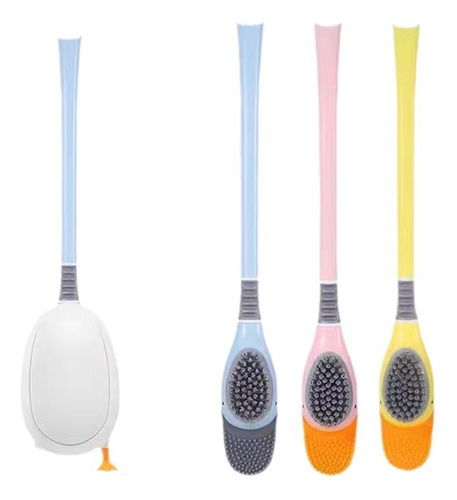 Escobilla Baño Con Soporte, Juego Cepillo Limpieza Silicona