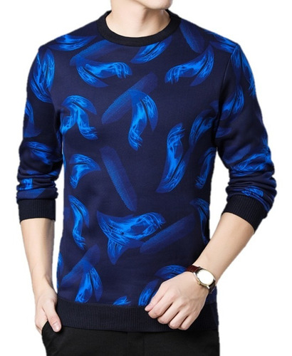 Poleron Sueter Hombre Azul Otoño