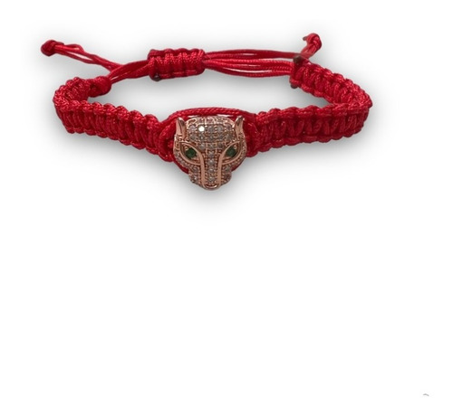 Pulsera Hilo Chino Jaguar Zirconia Macrame 001