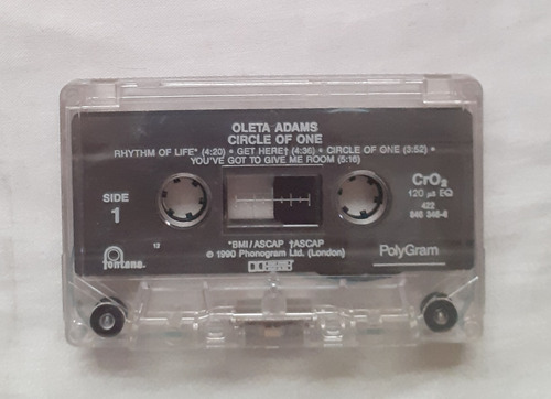 Oleta Adams Circle Of One Cassette Original 1990 Oferta 