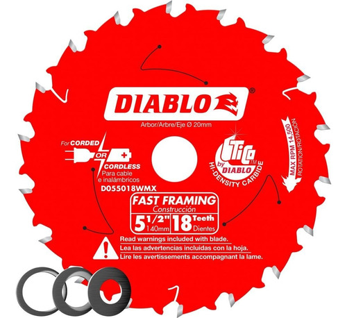 Disco Diablo Para Sierra Circular 5-1/2 18 Dientes 20mm