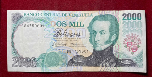 Billete 2000 Bolívares Venezuela 1997 Caballos 