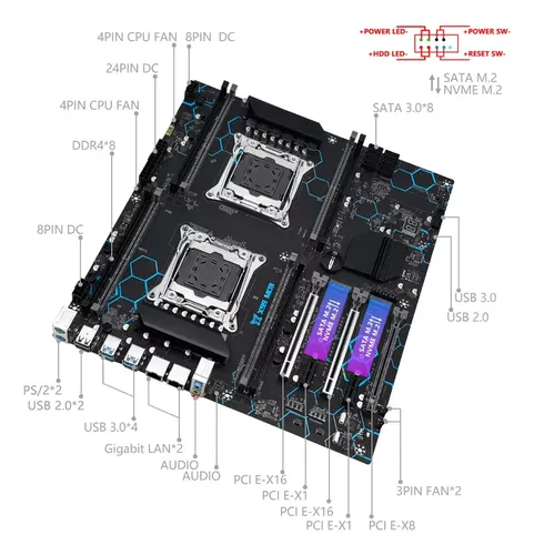 Kit Intel Dual Xeon X99 Md8 Max E5 2673 V4 128gb Ecc 3200