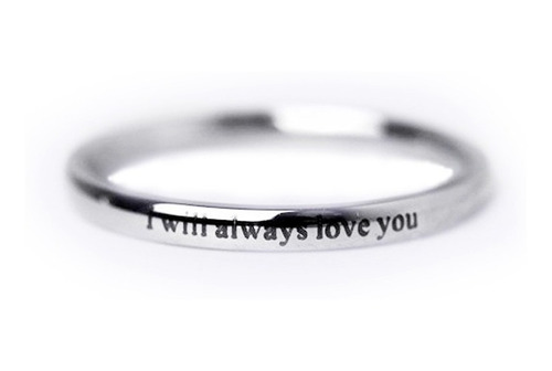 Anillo 3mm Harry Potter Plata .925 I Will Always Love You