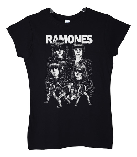 Polera Mujer Ramones Band Illustration Punk Abominatron