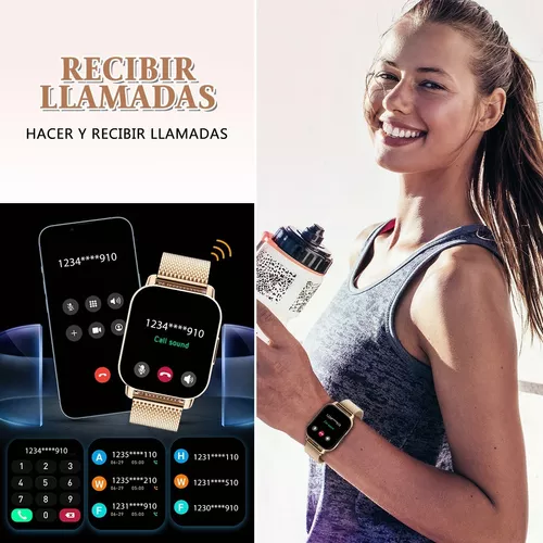 Reloj inteligente (respuesta/hacer llamadas), relojes inteligentes de 1.85  pulgadas para hombres y mujeres, más de 110 modos deportivos, reloj de