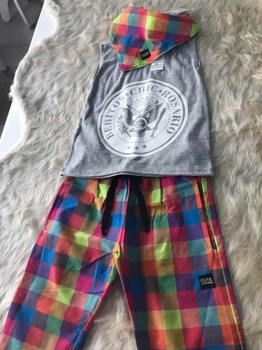 Pantalón Pijamero Niños Escoces Multicolor Tela Camisera