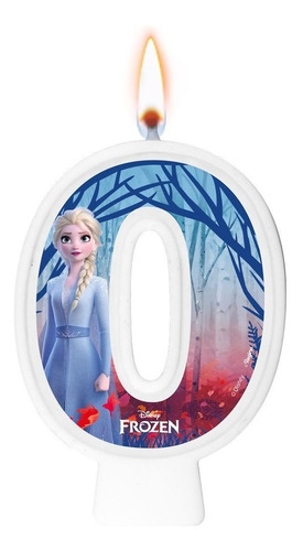Número 0 - Vela Frozen 2 - Pavio Mágico Para Bolo E Festa