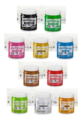 Pack De 10 Colorantes En Gel Mix 15 Gr. Para Repostería