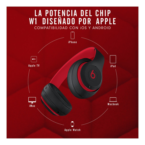 Auriculares Beats Studio³ Wireless - Defiant Black-red