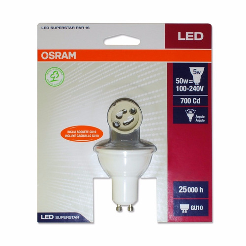 Dicroica Led Osram Par 16 4w 850 Luz Blanca Equivalencia 35w