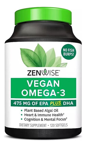 Zenwise Vegan Omega-3 De Algas Marinas 475mg 120 Capsulas