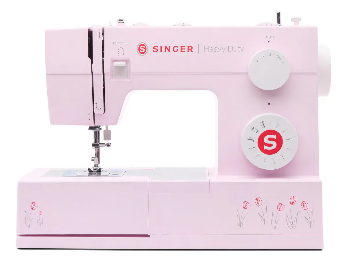 Máquina De Costura Doméstica Singer Heavy Duty Hd4411 Tulip Cor Rosa