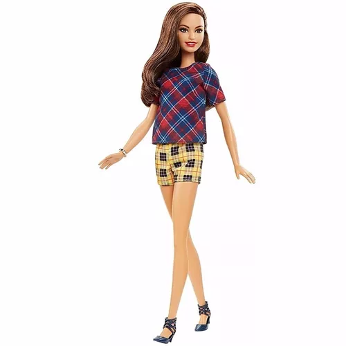 Boneca Barbie Fashionista Mod 157 Curvy Xadrez Mattel