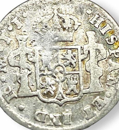 Auténtica Moneda De Plata 1/2 Real Año 1813 Ferdinando Vii (Usado)