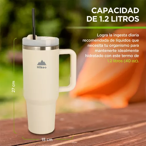 Taza Termica Termo Para Cafe Acero Inoxidable Y Popote 40oz