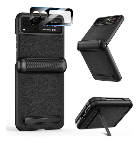 Funda De Cuero Pu Para Motorola Razr 2023 - Negro