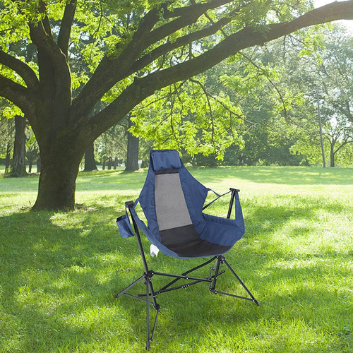 Silla Portátil De Acero Resistente Con Respaldo