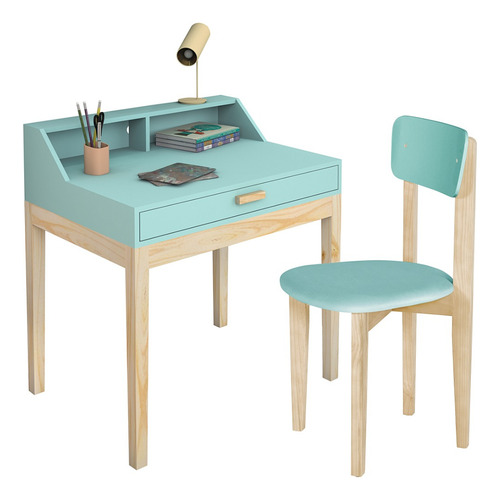 Conjunto Mesa Mesinha E Cadeira Teen Infantil Colorida Cor Menta