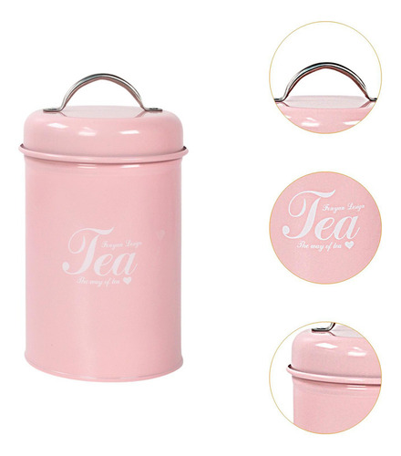 Cf Jarra De Almacenamiento De Comida De Café Con Té Rosado