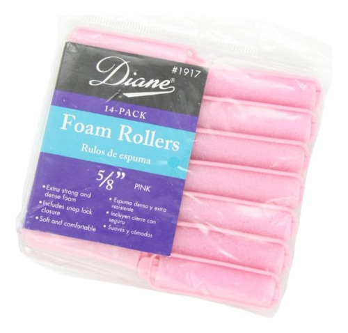 Rodillos Diane Foam, Rosa, 5/8  , 14 / Bolsa