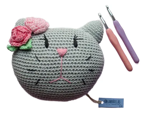 Almohadon gato crochet sale
