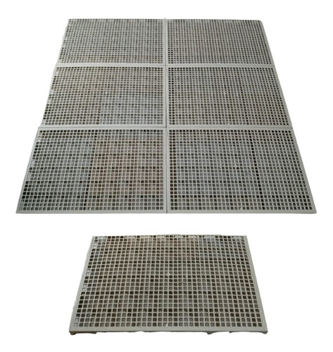  50 Palete Cinza Estrado Pallet Plástico Pisos 25x50x2,5cm