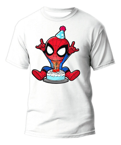 Playera Infantil Heroe Araña Cumpleaños Mod2 Premium