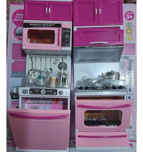 Cocina Para Muñecas Barbies De 30cm Luz Sonido