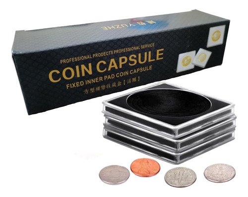 Capsulas De Monedas Cuadradas Acrílicas 40mm De Caja De 20 U