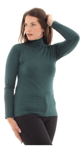 Polera Verde De Modal Básica Lisa Mujer 