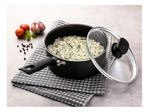 Cacerola Loreto Tramontina Con Tapa Vidrio Mango Teflón 20cm