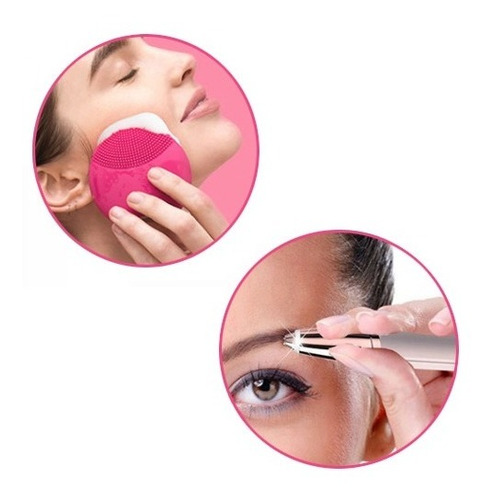 Imagen 6 de 6 de Cepillo Facial Limpia Poros + Depilador Perfila Cejas