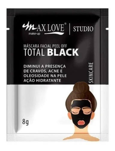 30 Máscara Facial Peel Off Total Black Sachê 8g - Max Love Tipo de pele Todo tipo de pele