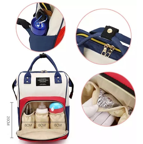 Bolso Pañalera A La Moda Negro Y Dorado