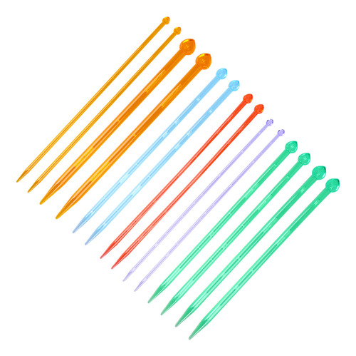 Juego De Varillas De Tejer Acrílicas De 25 Cm Para Suéteres