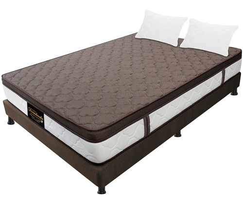 Combo Colchón Dublín 140x190 + Base Cama + Almohadas