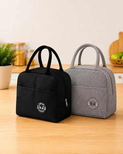 Kit Lancheira Marmita Térmica 2 Bolsas Academia Trabalho Dia Escola Adulto E Infantil Unissex Marca Lemon Shark Cor Preto E Cinza