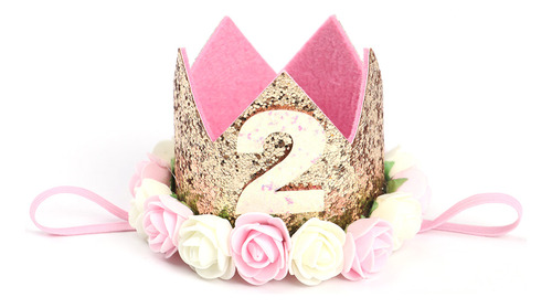 Diadema Dorada Con Forma De Corona De Flores Para Bebés, Acc