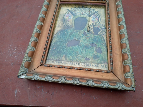 Pintura Religiosa Virgen Negra De Polonia Fines Siglo Xix (Usado)