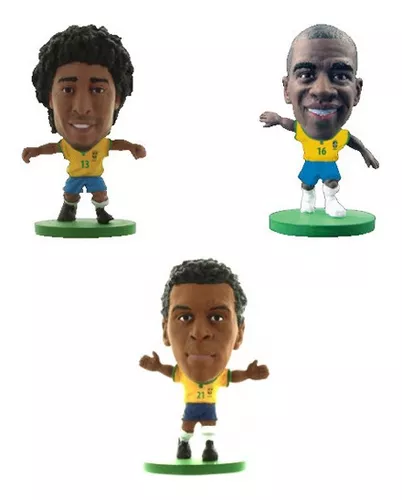 Mini Craque Soccerstarz - Dante, Ramires E Jô - Brasil