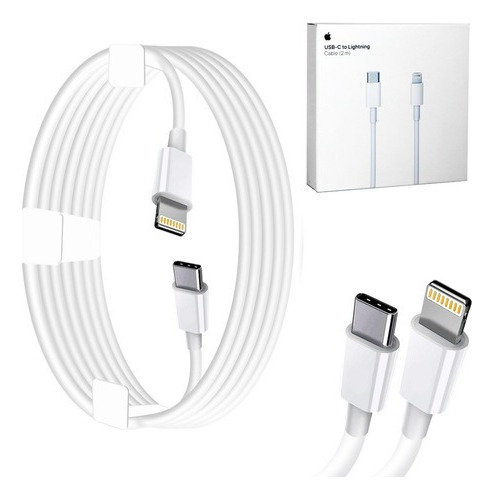  Cable Cargador iPhone iPad Usb Tipo C A Lightning 2metros - Distribuidor Autorizado