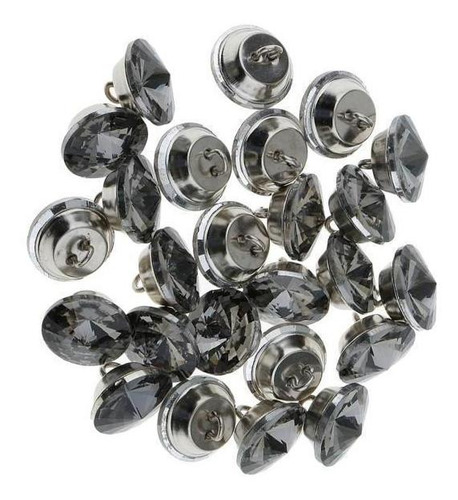 Plata 18 mm Gazechimp 25 Pedazos Botones de Cristal de Tapicería Adornos de Bircolaje de Cabecera de Sofá 